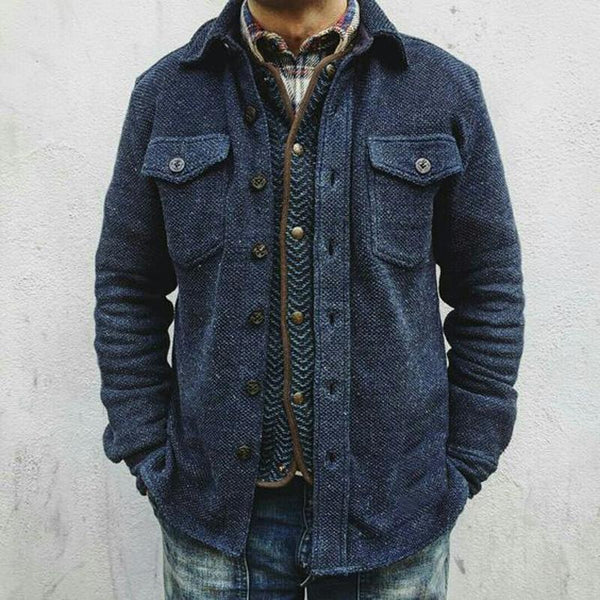 Men's Colorblock Lapel Sweater Jacket 02918584X – Manlytshirt