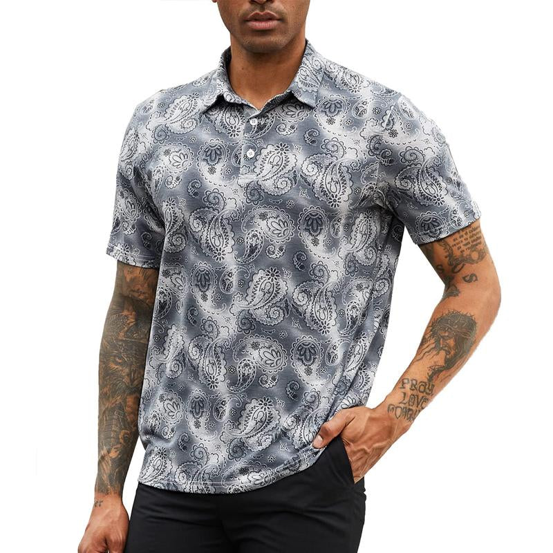Men's Casual Printed Short-sleeved POLO Shirt 21189145X