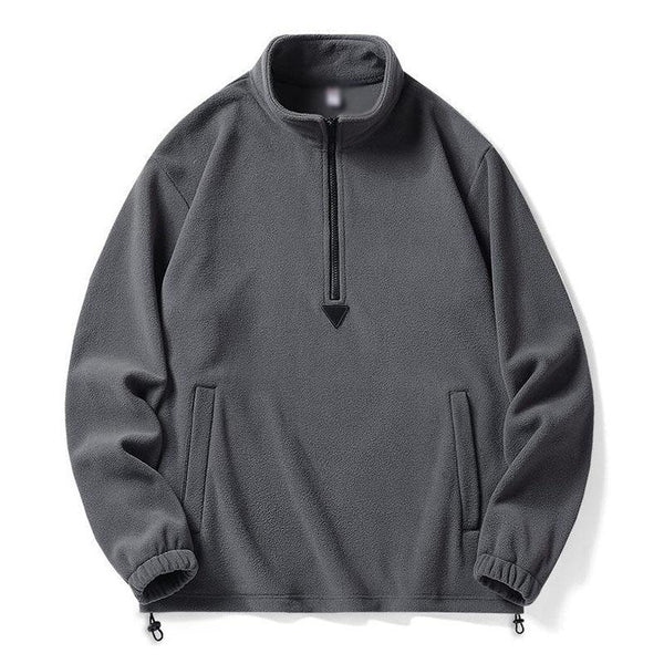 Men's Casual Solid Color Fleece Fleece Turtleneck Zipper Pullover Sweatshirt 05666690M