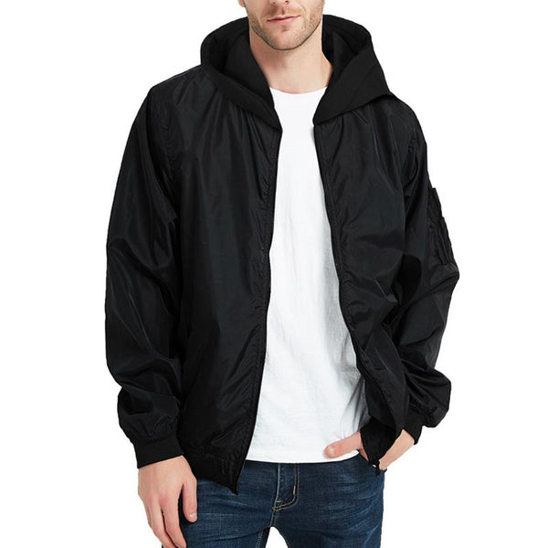 Men's Waterproof Loose Hooded Baseball Coat 19034945U