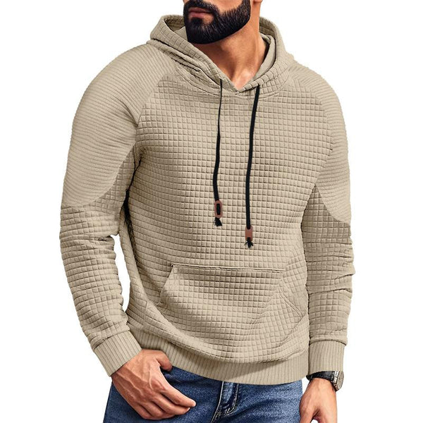 Men's Casual Stitching Waffle Hoodie 13623092Y