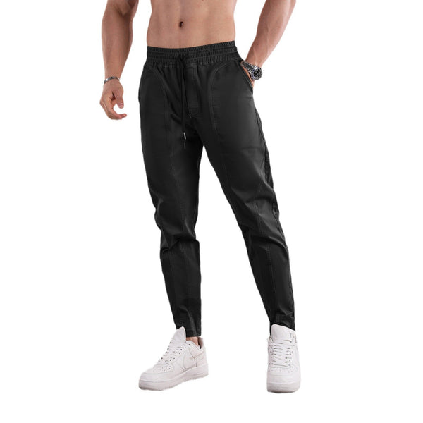 Men's Solid Color Cotton Elastic Waist Sports Pants 29807730Z