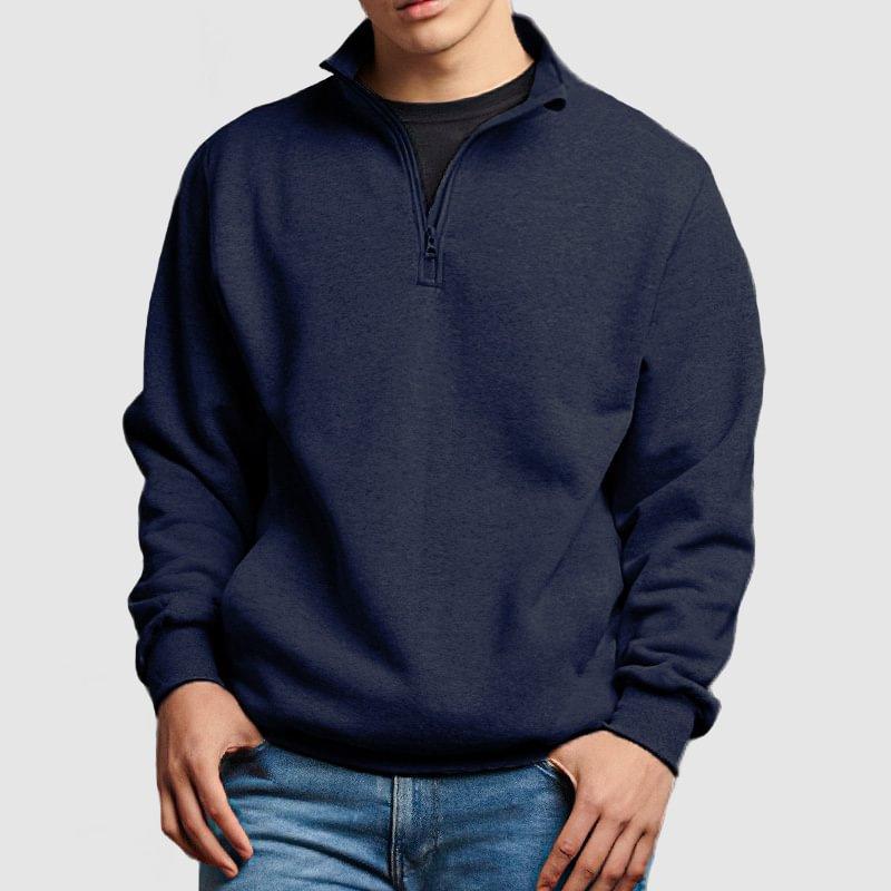 Men's Casual Solid Color Stand Collar Zipper Sweatshirt 81192521Y