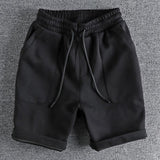 Men's Casual Patch Pocket Cotton Blended Loose Elastic Waist Shorts 66232027M