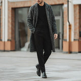 Men's Retro Notched Lapel Slim Fit Mid-Length Coat 93688805M