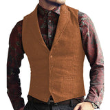 Men's Herringbone Vintage Suit Lapel Vest 41692668X