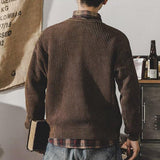 Men's Solid Loose Round Neck Long Sleeve Casual Sweater 72821386Z