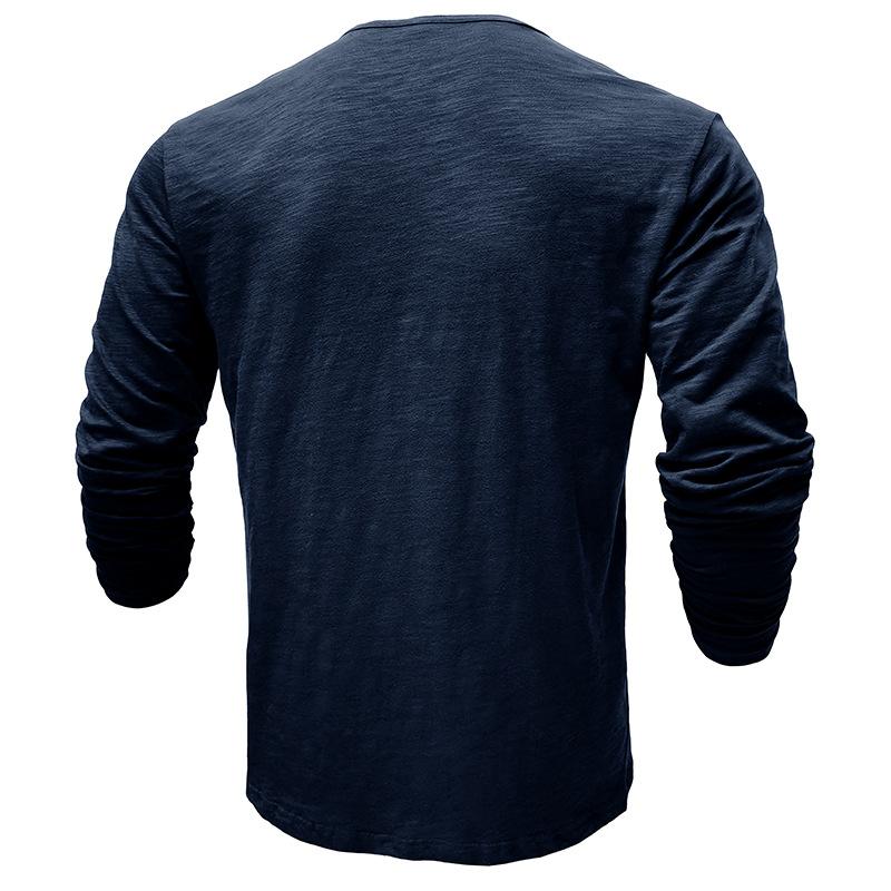 Men's Casual Multi-Button Henley Collar Long Sleeve T-Shirt 48759130Y