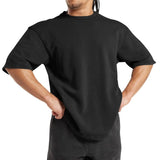 Men's Solid Loose Round Neck Short Sleeve Fitness Sports T-shirt 05575966Z