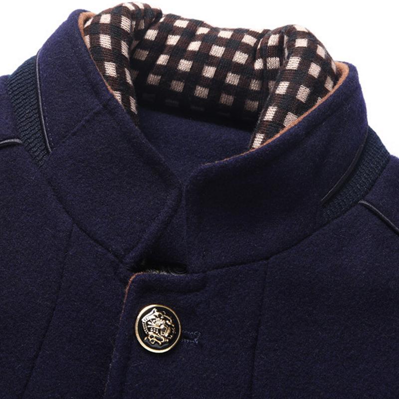 Men's Casual Solid Color Scarf Collar Mid-length Coat 53583831X