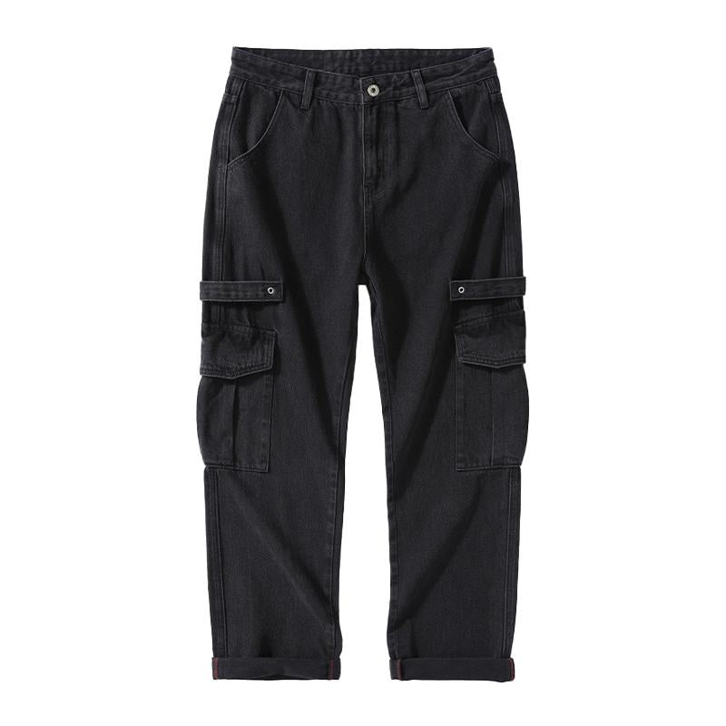 Men's Casual Denim Multi-Pocket Cargo Pants 88456982Y