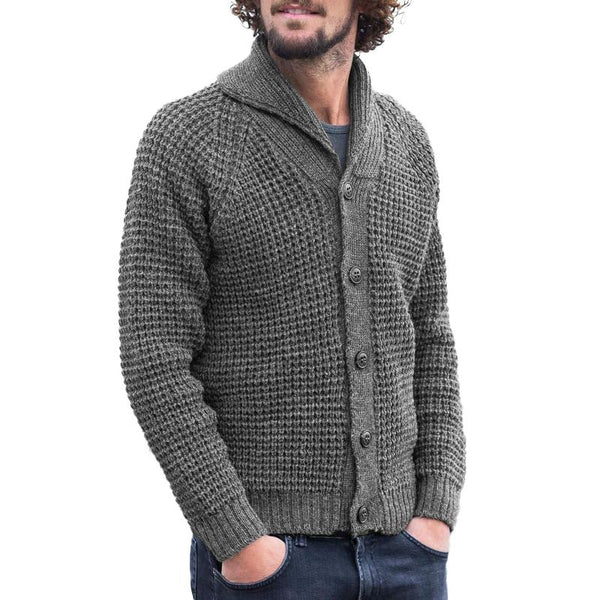 Men's Casual Solid Color Lapel Cardigan 25383307Y