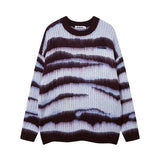 Men's Striped Colorblock Crewneck Knit Sweater 00686086U