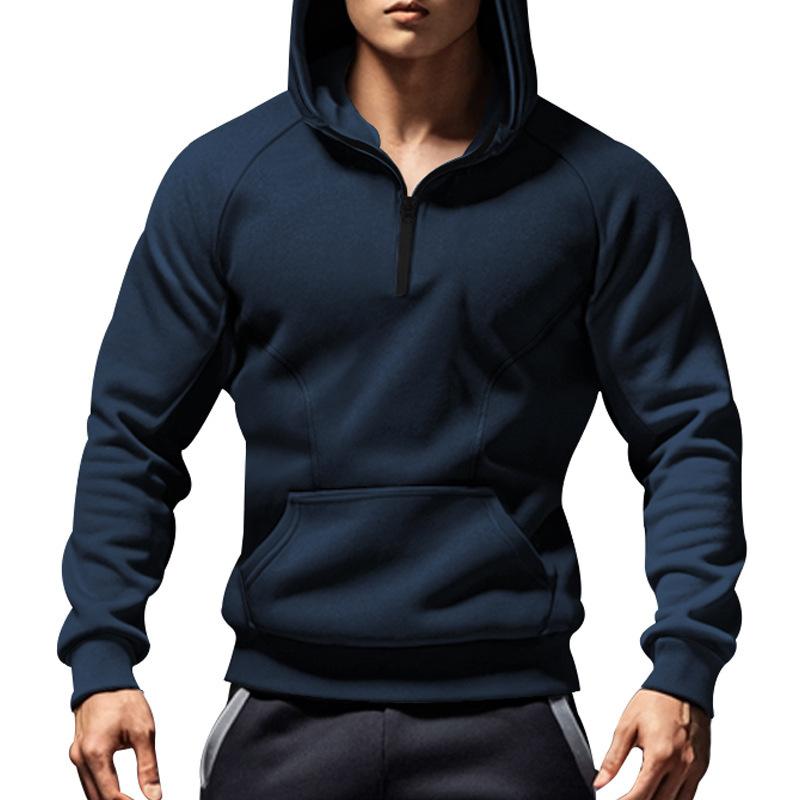 Lässiges, farblich passendes, warmes Plüsch-Kapuzensweatshirt für Herren 08954102Y