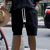 Men's Casual Solid Color Jacquard Multi-Pocket Shorts 82429192Y