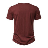 Men's Casual Henley Neck Cotton Slim Fit Short Sleeve T-Shirt 50947478M