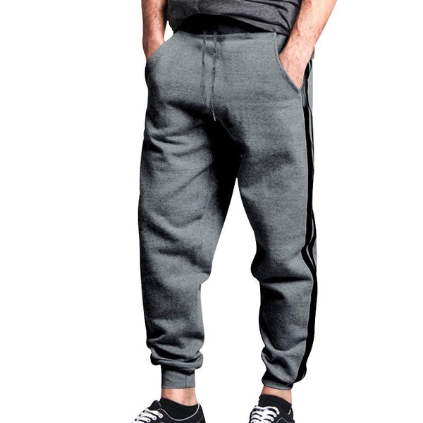 Men's Casual Solid Color Block Drawstring Sports Pants 86019531TO