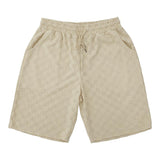 Men's Casual Cotton Blended Checkerboard Loose Sports Shorts 89550478M