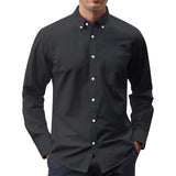 Men's Solid Color Long Sleeve Casual Shirt 42182872X