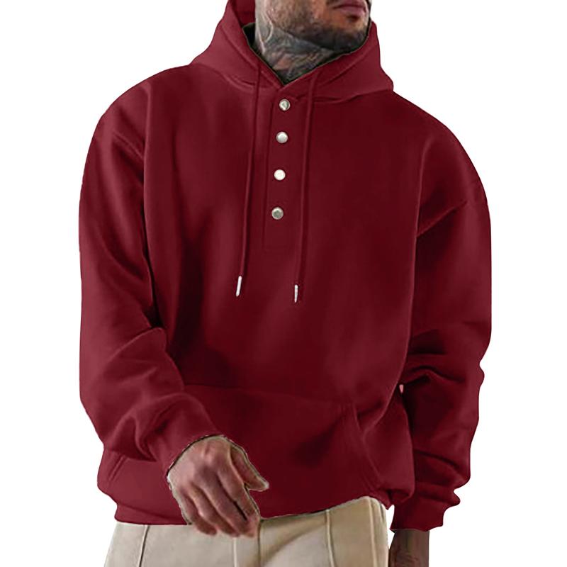 Sudadera con capucha para hombre, informal, holgada, con bolsillo de polar, 64196018X