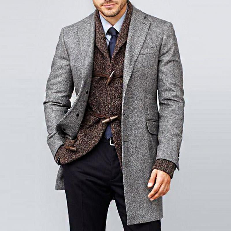 Men's Retro Casual Single Breasted Mid-Length Coat 16516896TO