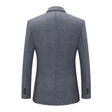 Men's Casual Slim Fit Thick Lapel Single Breasted Blazer 41320844M