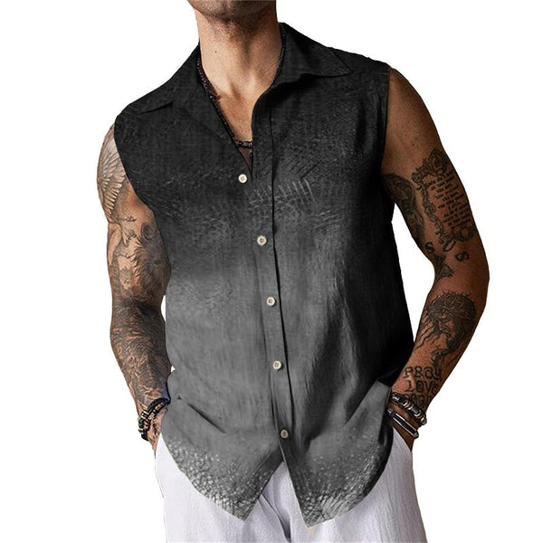Men's Casual Gradient Paint Sleeveless Shirt Tank Top 90312963TO