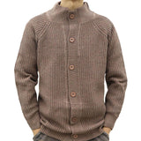 Men's Casual Stand Collar Single Breasted Long Sleeve Knitted Cardigan 09991102M