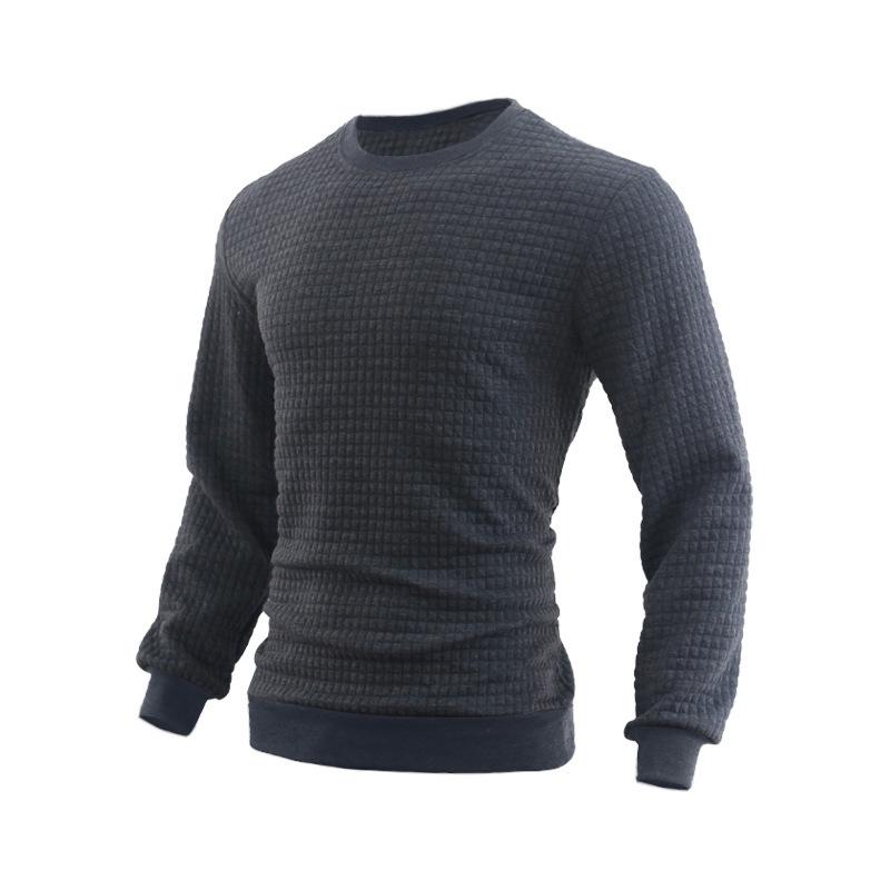 Men's Casual Crew Neck Waffle Sweater　24109627F