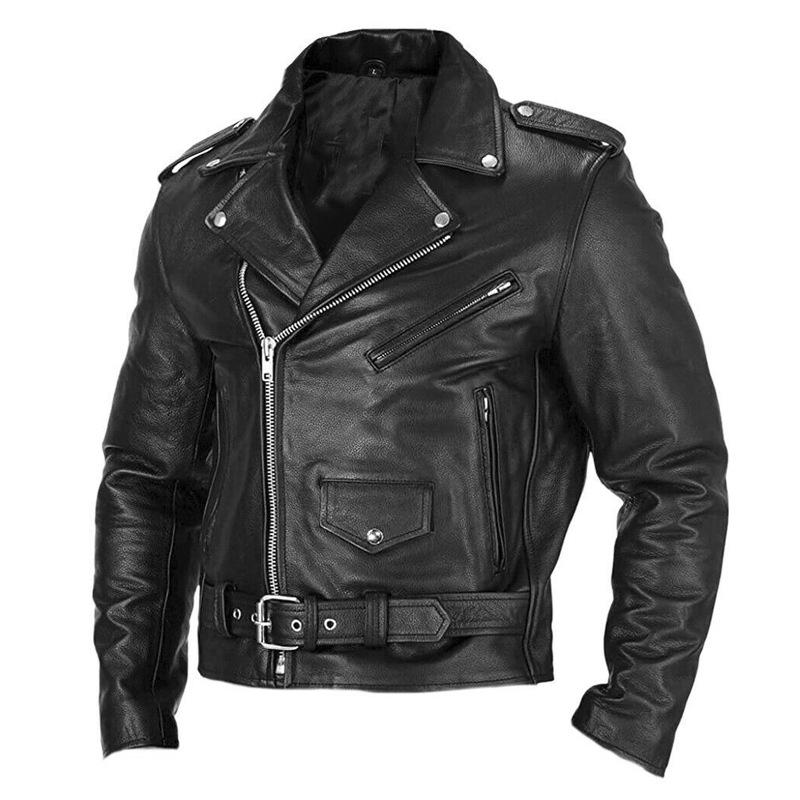 Herren-Leder-Motorradjacken 68343975U