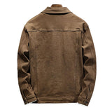 Men's Casual Solid Color Lapel Single Breasted Slim Fit Denim Jacket 53148900M