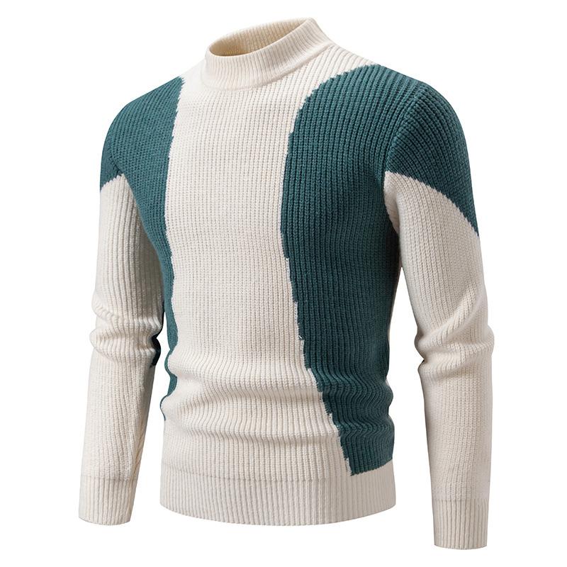 Men's Colorblock Half Turtleneck Knit Sweater 04653116U