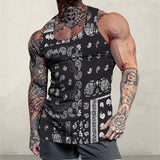 Men's Retro Casual Cashew Flower Perris Tank Top 73902218TO