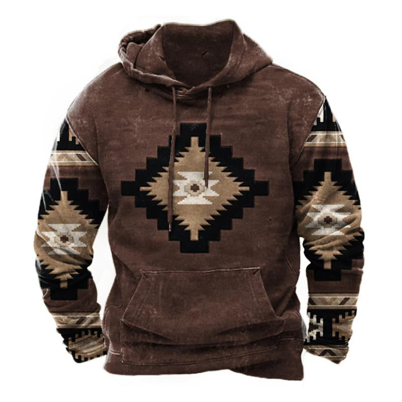 Men's Vintage Print Hoodie 60920830U