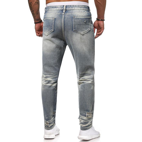 Men's Vintage Ripped Mid-rise Jeans 96493129X