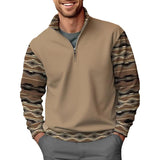 Men's Retro Ethnic Print Zipper Lapel Long Sleeve Sweatshirt 13255053Y