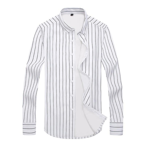 Men's Striped Thickened Lapel Shirt 23283422X