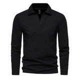 Men's V Neck Lapel Long Sleeve T-Shirt 44630040U