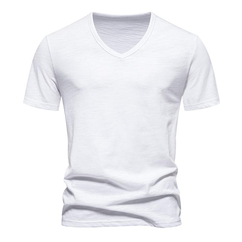 Men's Casual Bamboo Cotton V-Neck Short Sleeve T-Shirt 40233714X