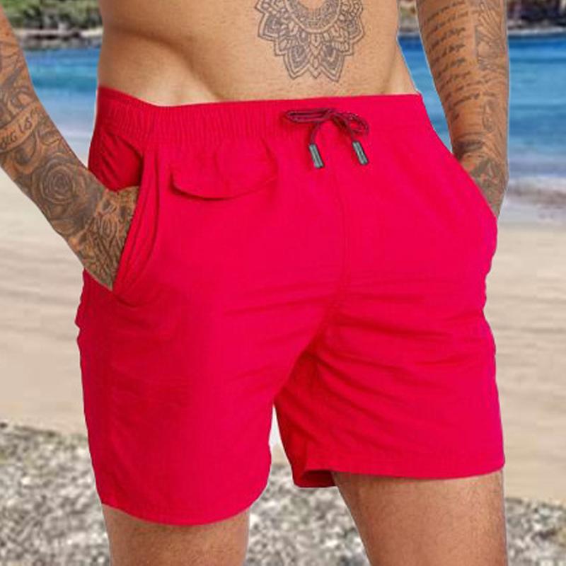 Pantalones cortos deportivos impermeables de secado rápido de color sólido para hombre 36346846Y