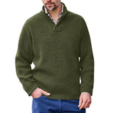 Men's Casual Solid Color V Neck Loose Long Sleeve Pullover Sweater 88333348M