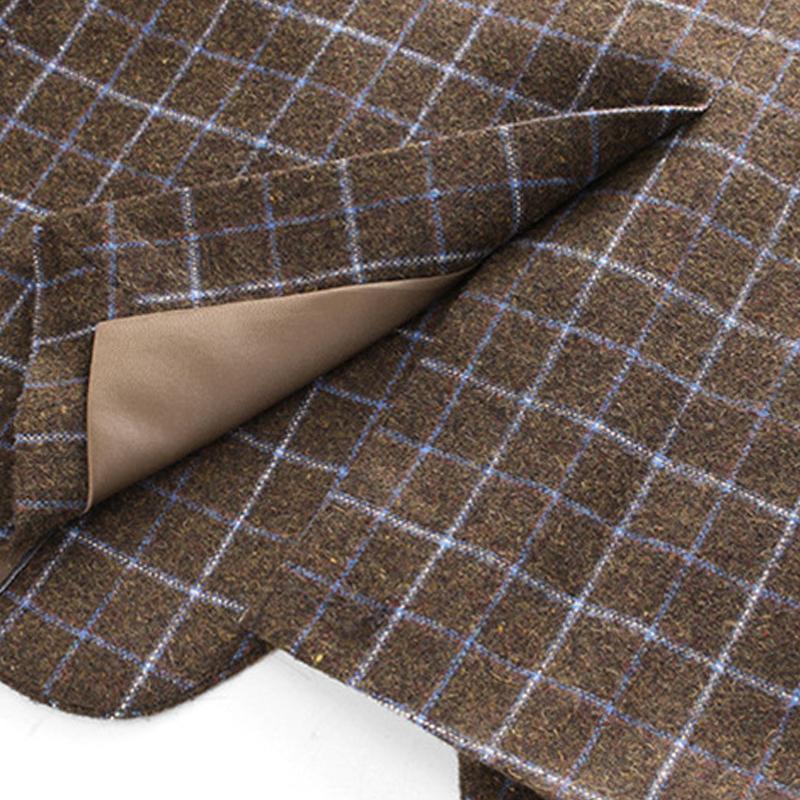 Men's Business Casual Plaid Woolen Blazer And Trouser Set 11907531Y