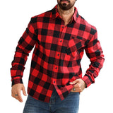 Men's Casual Plaid Lapel Shirt Jacket 84814297X