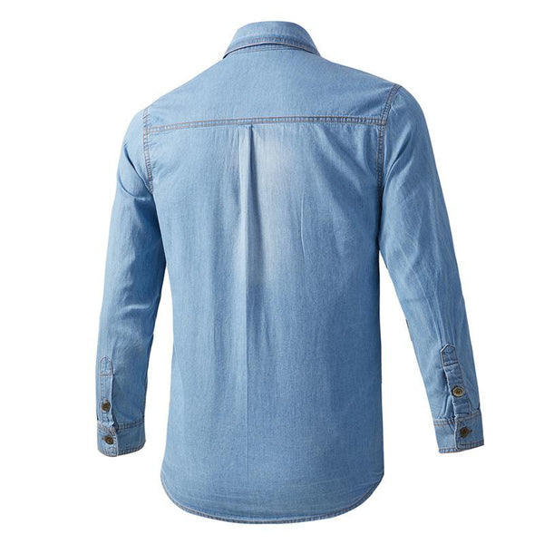 Men's Washed Denim Long Sleeve Shirt 75540031U