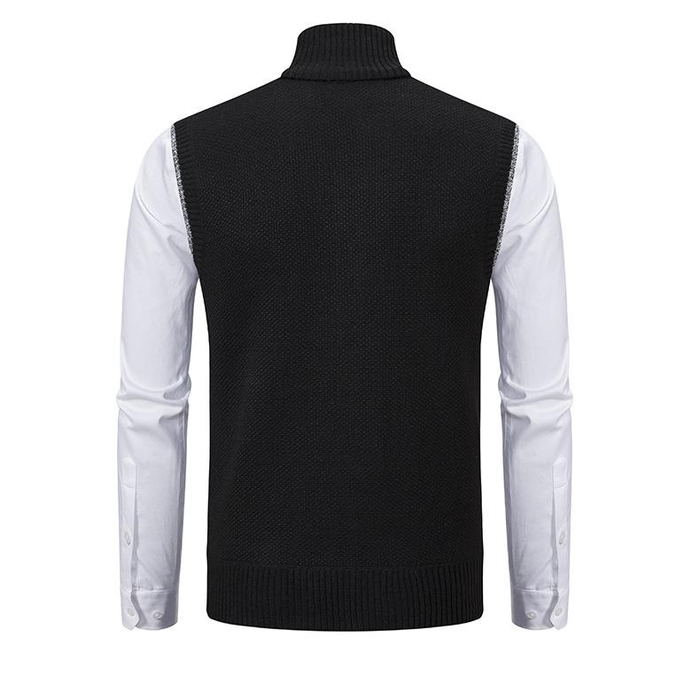 Men's Stand Collar Sleeveless Knitted Fleece Vest (without shirt)07402474X