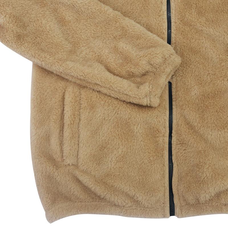 Men's Solid Color Double Fleece Warm Loose Hooded Jacket 18771046X