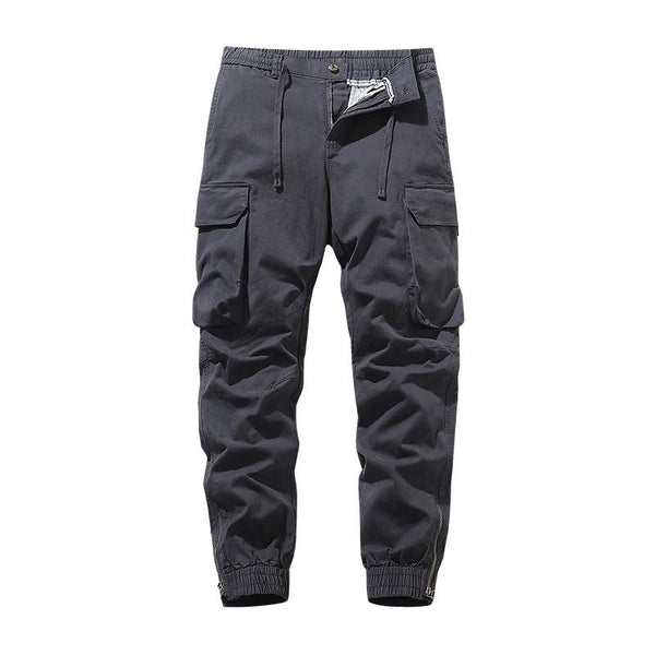 Men's Solid Color Multi-pocket Zipper Cuffs Cargo Pants 89190738Z