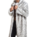 Men's Vintage Faux Fur Mid-Length Lapel Coat 44152985M