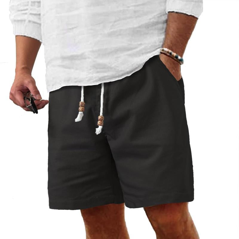 Short de plage à poches en coton et lin pour homme 16939737Y