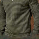 Men's Solid Color Half-Zip Printed Turtleneck Sweatshirt 40283698X